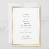 編集可能縁ど金ゴールド高校写真卒業 案内状 (裏面)