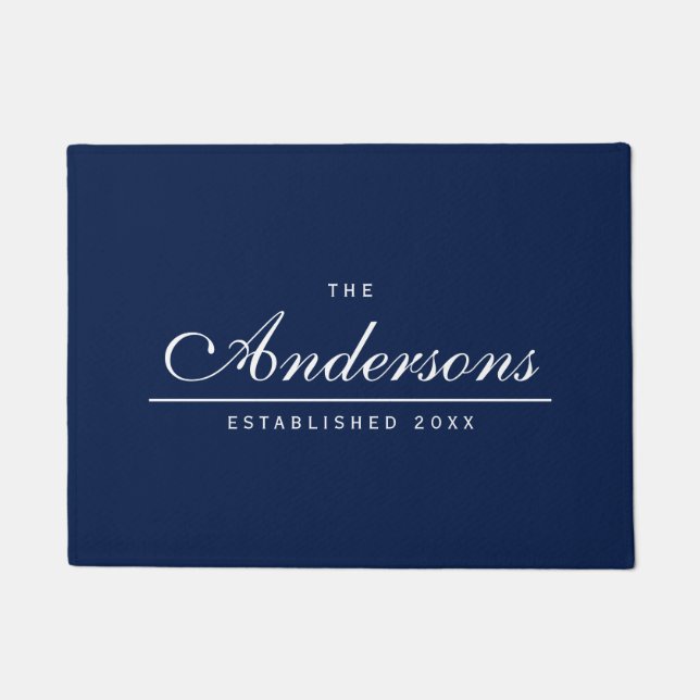 編集可能背景の色によって確立される姓 ドアマット (正面)