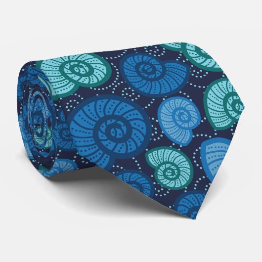 編集可能背景色の貝殻 ネクタイ (ロール)