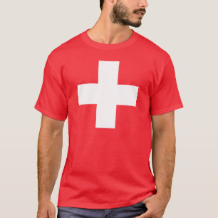 編集可能背景色、スイス連邦共和国の旗 Tシャツ