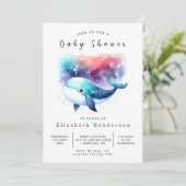 編集可能航海のクジラの赤ちゃんシャワー 招待状 (スタンド正面)