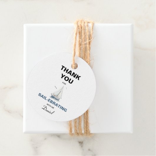 編集可能航海の帆船お願い/ありがとうラベル フェイバータグ (インサイチュ)