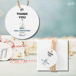 編集可能航海の帆船お願い/ありがとうラベル フェイバータグ