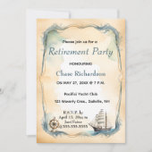 編集可能航海の帆船ヘルム 招待状 (正面)