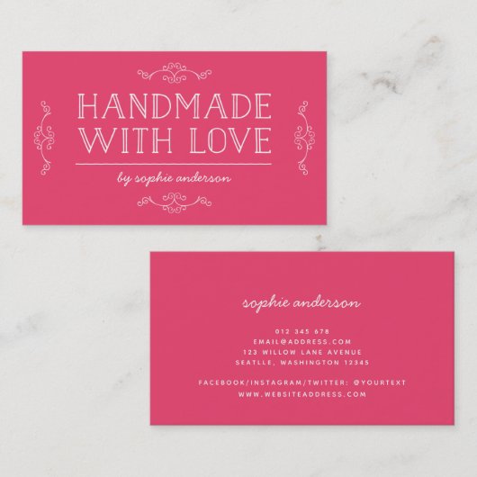 編集可能色によっては愛とのハンドメイドが活気づきます 名刺 (正面/裏面)