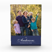 編集可能色の筆記体姓の写真 フォトブロック (正面)