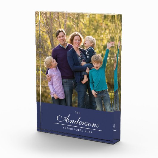 編集可能色の筆記体姓の写真 フォトブロック (右)