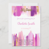 編集可能芸術的パーティーカード 招待状 (正面)