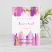 編集可能芸術的パーティーカード 招待状 (スタンド正面)