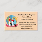 編集可能観光客と荷物旅行代理店 名刺 (正面)