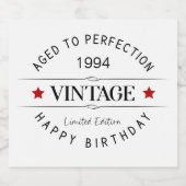 編集可能誕生日シャンパンラベル スパークリングワインラベル (シングルラベル)