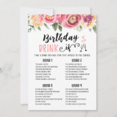 編集可能誕生日ドリンクもし誕生日ゲームカード 招待状 (正面)