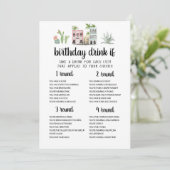 編集可能誕生日ドリンクもし誕生日ゲームカード 招待状 (スタンド正面)