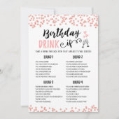 編集可能誕生日ドリンクもし誕生日ゲームカード 招待状 (正面)