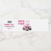 編集可能誕生日ピンクATVバイク ペットボトルラベル (シングルラベル)