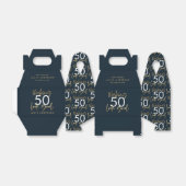 編集可能誕生日ブルーおよび金ゴールドシンプルエレガント フェイバーボックス (折り畳みなし)