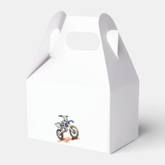 編集可能誕生日ブルーモーターバイクダートバイクキッズ フェイバーボックス (裏面サイド)