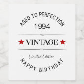 編集可能誕生日ワインラベル ワインラベル (シングルラベル)