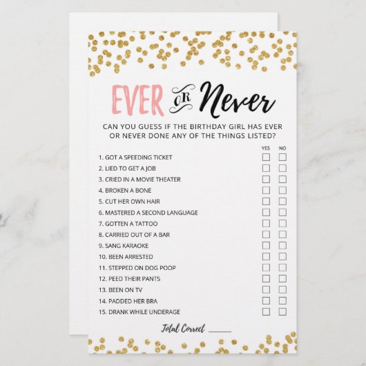 編集可能誕生日常時または決して誕生日ゲーム (正面/裏面)