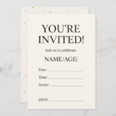 編集可能誕生日招待状テンプレート | 招待状 (正面/裏面)