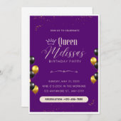 編集可能誕生日招待状（バルーン付き） 招待状 (正面/裏面)