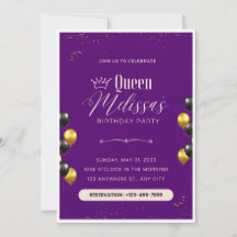 編集可能誕生日招待状（バルーン付き）