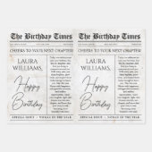 編集可能誕生日新聞フラワーブーケ ラッピングペーパーシート (正面3)