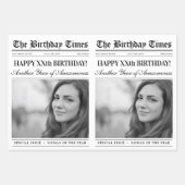 編集可能誕生日新聞フラワーブーケ ラッピングペーパーシート (正面3)