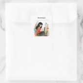 編集可能読ガールズインガーデン蔵書票 スクエアシール (バッグ)