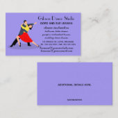 編集可能踊りカップルDance Studioレッスン 名刺 (正面/裏面)