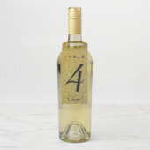 編集可能金ゴールドグリッターテーブル番号 ボトルネックタグ (ボトル)