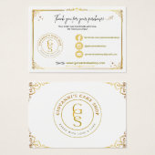 編集可能金ゴールドサンキューカード (正面&裏面)