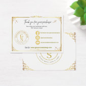 編集可能金ゴールドサンキューカード (デスク)