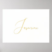 編集可能金ゴールド書道文字 |名前 箔ポスター (正面)