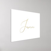 編集可能金ゴールド書道文字 |名前 箔ポスター (レイダウン)