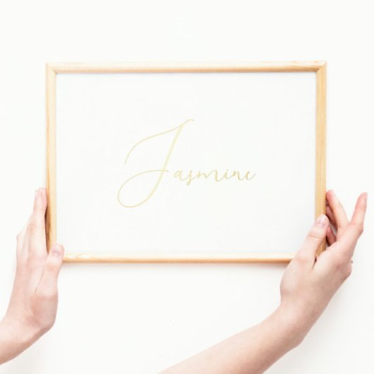 編集可能金ゴールド書道文字 |名前 箔ポスター