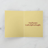 編集可能金ゴールド雪片ハッピーホリデーズクリスマス カード (内部)