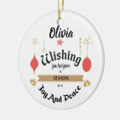 編集可能魅了されたクリスマスのオーナメント セラミックオーナメント (左)