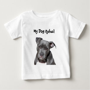 編集可能黒いピットブル ベビーTシャツ