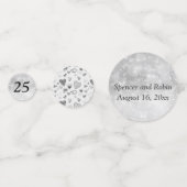 編集可能25thシルバー記念日 コンフェッティ (正面)