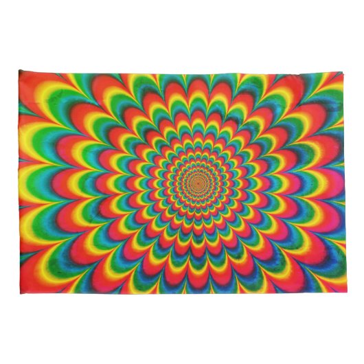 編集可能70sレトロヒッピーサイケデリック枕 枕カバー (裏面-右)