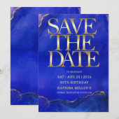 編集可能80誕生日日付の保存 招待状 (正面/裏面)