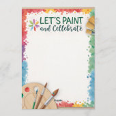 編集可能 みんなでペイントして祝おう 招待状 (裏面)