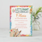 編集可能 みんなでペイントして祝おう 招待状 (スタンド正面)
