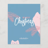 編集可能、ピンクの赤いクリスマストリビア、ホリデーゲーム (裏面)