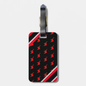 編集可能 – モノグラムイニシャル赤白黒 ラゲッジタグ (裏面縦)