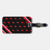 編集可能 – モノグラムイニシャル赤白黒 ラゲッジタグ (裏面横)