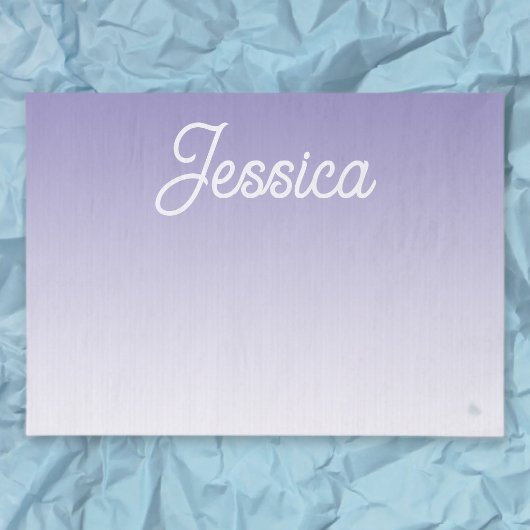 （編集可能）ライトパープル カラーオンブレ & お好きなテキスト 薄葉紙