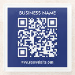 編集可能（即時生成） QRコード |ネイビーブルー ガラスコースター<br><div class="desc">ウェブサイトのアドレスを入力するだけで、お客様のカスタムQRコードを瞬時に生成できる。</div>