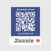 編集可能(即時生成) QRコード |ネイビーブルー シール (シート)